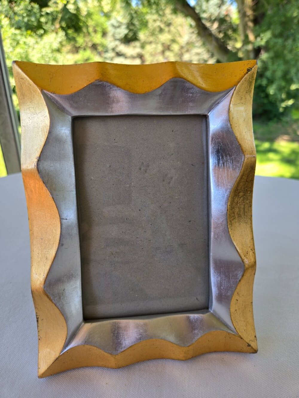 Vintage Terragrafics‎ 1994 Wavy Scalloped Gold Silver Frame